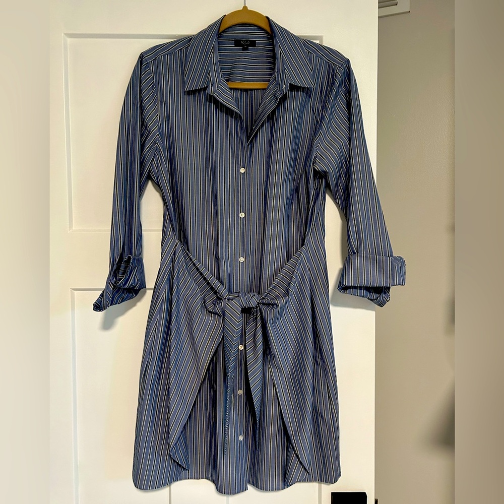 Rails Nadia Dress Blue Striped Front Tie